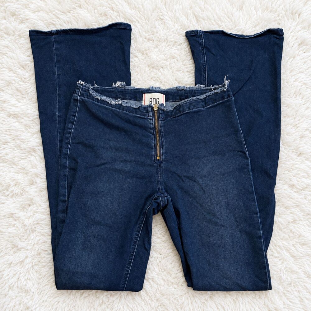 Dark Wash Low Rise Flare Jeans